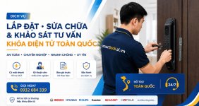 Poster dịch vụ lắp đặt, sửa chữa khoá cửa điện tử Toàn Quốc